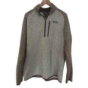 Patagonia Mens Better Sweater Tan and Gray Sz L